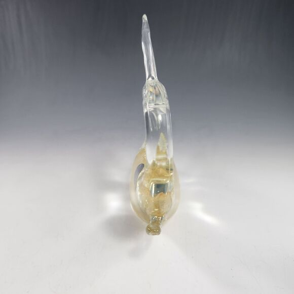 Murano Glass Swordfish Figurine Marlin Fish Paperweight Gold Fleck w Label Italy - Picture 9 of 12